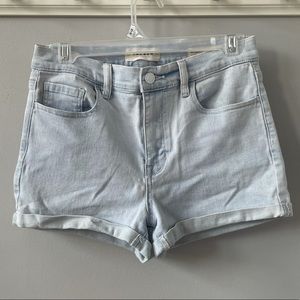 light wash denim shorts